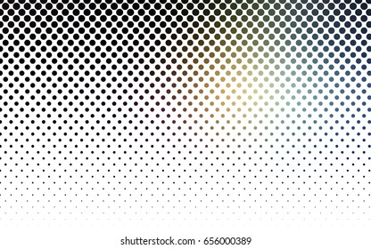 Dark Multicolor vector illustration which consist of circles. Dotted gradient design for your business. Creative geometric background in halftone style with colored spots.