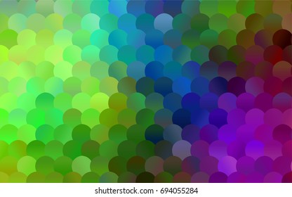 Dark Multicolor vector illustration which consist of circles. Dotted gradient design for your business. Creative geometric background in halftone style with colored spots.