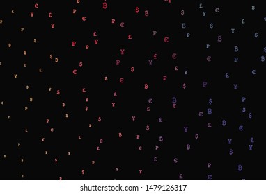 Dark Multicolor vector layout with banking symbols. Modern abstract illustration with symbols of digital money. Pattern for bank ads, posters, banners.