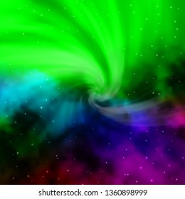 Dark Multicolor vector layout with bright stars. Colorful illustration with abstract gradient stars. Theme for cell phones.