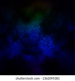 Dark Multicolor vector layout with bright stars. Decorative illustration with stars on abstract template. Best design for your ad, poster, banner.