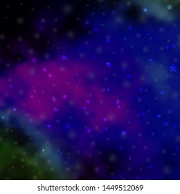 Dark Multicolor vector layout with bright stars. Blur decorative design in simple style with stars. Pattern for new year ad, booklets.