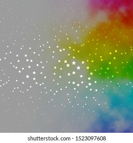 Dark Multicolor vector layout with bright stars. Shining colorful illustration with small and big stars. Best design for your ad, poster, banner.