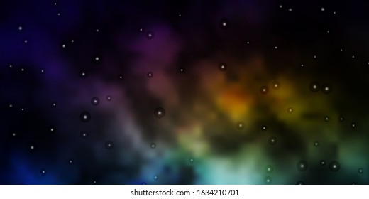 Dark Multicolor vector layout with bright stars. Blur decorative design in simple style with stars. Design for your business promotion.