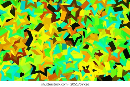 Dark Multicolor vector layout with bright stars. Modern geometrical abstract illustration with stars. Best design for your ad, poster, banner.
