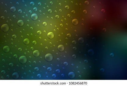 Dark Multicolor vector layout with circle shapes. Illustration with set of shining colorful abstract circles. Pattern can be used as texture of water, rain drops.