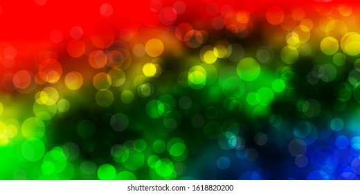 Dark Multicolor vector layout with circle shapes. Abstract illustration with colorful spots in nature style. New template for a brand book.