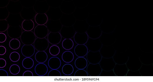 Dark Multicolor vector layout with circle shapes. Abstract decorative design in gradient style with bubbles. Design for your commercials.
