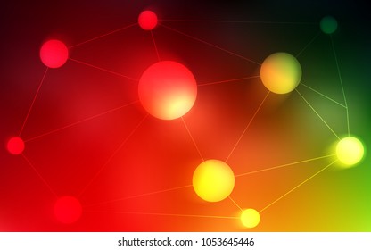 Dark Multicolor vector layout with circles, lines. Design with connection of dots and lines on colorful background. Completely new template for your brand book.