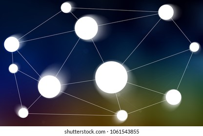 Dark Multicolor vector layout with circles, lines. Design with connection of dots and lines on colorful background. Beautiful design for your business advert.