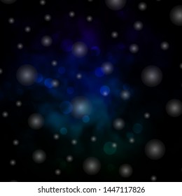 Dark Multicolor vector layout with circles, stars. Glitter abstract illustration with colorful drops, stars. Pattern for booklets, leaflets.