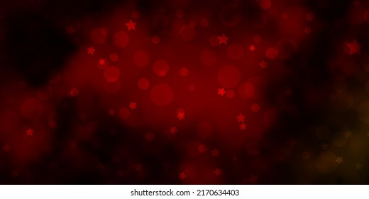 Dark Multicolor vector layout with circles, stars. Colorful disks, stars on simple gradient background. Texture for window blinds, curtains.