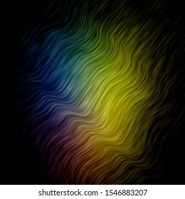 Dark Multicolor vector layout with circular arc. Bright illustration with gradient circular arcs. Design for your business promotion.