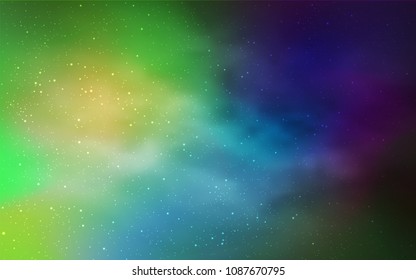 Dark Multicolor vector layout with cosmic stars. Blurred decorative design in simple style with galaxy stars. Pattern for astronomy websites.