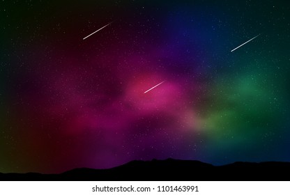 Dark Multicolor vector layout with cosmic stars. Shining illustration with sky stars on abstract template. Pattern for astronomy websites.