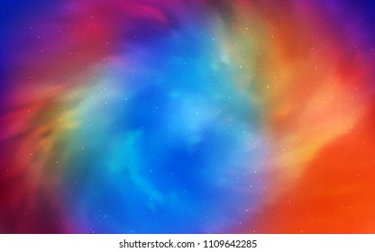 Dark Multicolor vector layout with cosmic stars. Shining colored illustration with bright astronomical stars. Pattern for futuristic ad, booklets.