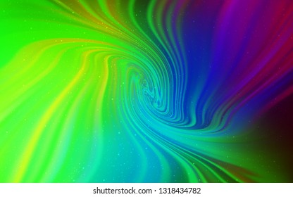 Dark Multicolor vector layout with cosmic stars. Space stars on blurred abstract background with gradient. Pattern for astronomy websites.
