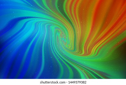 Dark Multicolor vector layout with cosmic stars. Glitter abstract illustration with colorful cosmic stars. Best design for your ad, poster, banner.