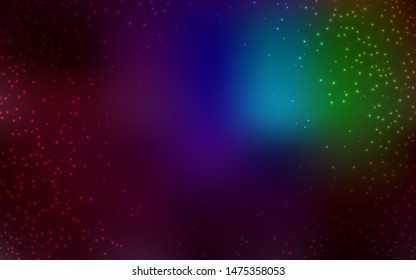 Dark Multicolor vector layout with cosmic stars. Shining illustration with sky stars on abstract template. Smart design for your business advert.