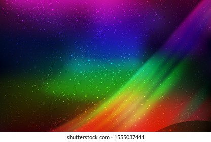 Dark Multicolor vector layout with cosmic stars. Shining colored illustration with bright astronomical stars. Best design for your ad, poster, banner.