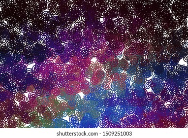 Dark Multicolor vector layout with curved lines. Colorful abstract illustration with gradient lines. Brand new design for your ads, poster, banner.