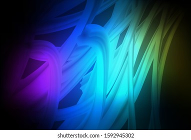 Dark Multicolor vector layout with curved lines. A circumflex abstract illustration with gradient. Abstract style for your business design.