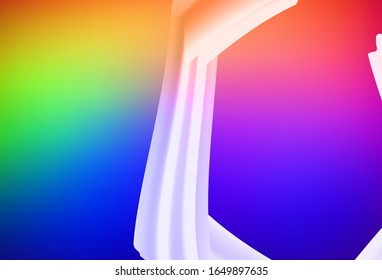 Dark Multicolor vector layout with curved lines. Geometric illustration in abstract style with gradient.  New composition for your brand book.