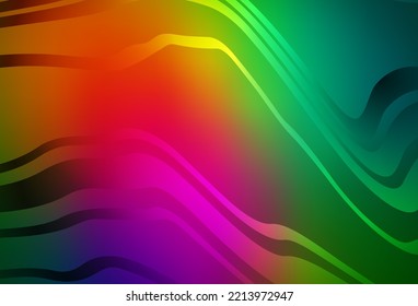 Dark Multicolor vector layout with curved lines. Brand new colorful illustration in curved style. A sample for your ideas.