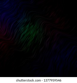 Dark Multicolor vector layout with curves. Colorful illustration, which consists of curves. Pattern for commercials, ads.