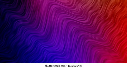 Dark Multicolor vector layout with curves. Colorful abstract illustration with gradient curves. Pattern for commercials, ads.
