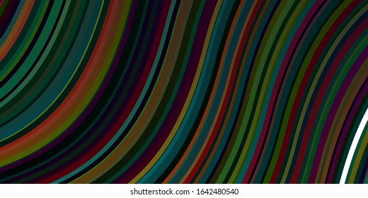 Dark Multicolor vector layout with curves. Colorful illustration, which consists of curves. Smart design for your promotions.