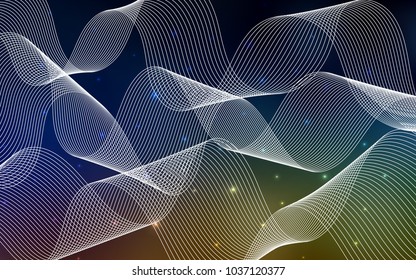 Dark Multicolor vector layout with festival confetti. Beautiful colored illustration with ribbon in celebration style. The pattern can be used for birthday gifts, congratulations.