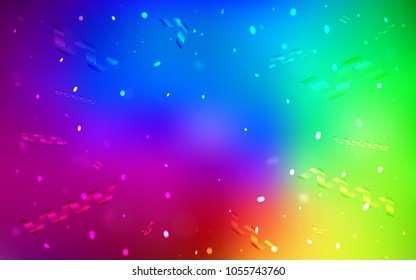 Dark Multicolor vector layout with festival confetti. Confetti on blurred abstract background with colorful gradient. The pattern can be used for carnival, festival leaflets.