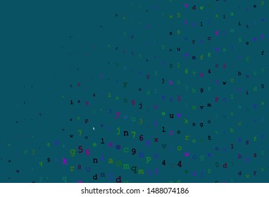 Dark Multicolor vector layout with latin alphabet. Shining illustration with ABC symbols on abstract template. Pattern for school, grammar websites.