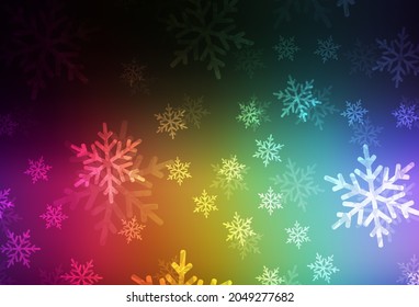 Dark Multicolor vector layout in New Year style. Colorful illustration with Christmas simbols and signs. Pattern for ads, poster, banner of books.