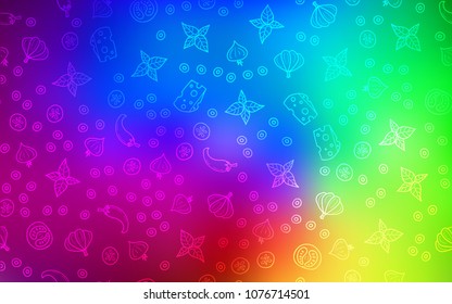 Dark Multicolor vector layout with restaurant food. Glitter abstract sketch with gourmet food. Pattern for menu of cafes, bars, restaurants.