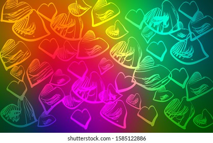 Dark Multicolor vector layout with sweet hearts. Illustration with hearts in love concept for valentine's day. Pattern for carnival, festival romantic leaflets.