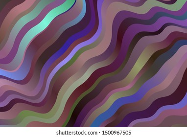 Dark Multicolor vector layout with wry lines. Colorful illustration in simple style with gradient. New composition for your brand book.