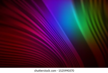 Dark Multicolor vector layout with wry lines. A sample with colorful lines, shapes. Elegant pattern for a brand book.