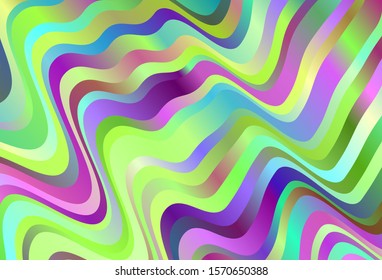 Dark Multicolor vector layout with wry lines. A shining illustration, which consists of curved lines. Colorful wave pattern for your design.
