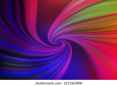 Dark Multicolor vector layout with wry lines. A shining illustration, which consists of curved lines. A completely new design for your business.