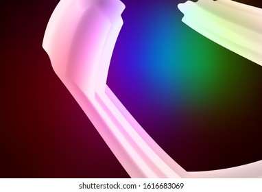 Dark Multicolor vector layout with wry lines. A sample with colorful lines, shapes. Abstract design for your web site.