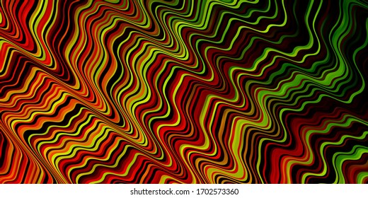 Dark Multicolor vector layout with wry lines. Abstract gradient illustration with wry lines. Best design for your ad, poster, banner.