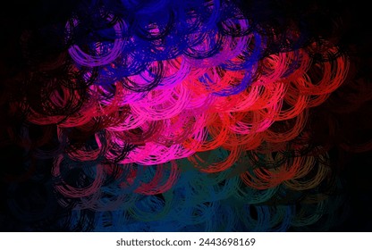 Dark Multicolor vector layout with wry lines. Colorful abstract illustration with gradient lines. Brand new design for your ad.