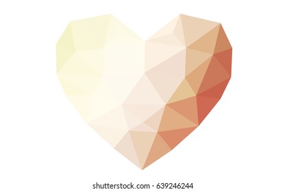 Dark Multicolor vector love background with heart. Paper note. Valentine's greeting polygonal card. Triangular illustration for your business. Stock template for your design.