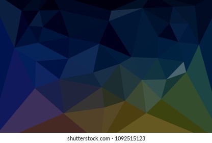 Dark Multicolor vector low poly cover with a heart in a centre. A sample with polygonal shapes. Brand new style for your business design.
