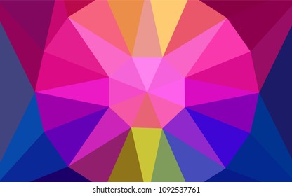 Dark Multicolor vector low poly cover with a diamond. Shining colorful illustration with triangles. Pattern for a brand book's backdrop.