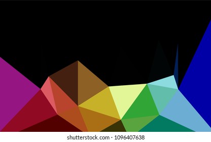 Dark Multicolor vector low poly layout. Triangular geometric sample with gradient.  A completely new design for your leaflet.