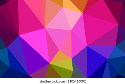 Dark Multicolor vector low poly cover. Colorful illustration in polygonal style with gradient. Best triangular design for your business.