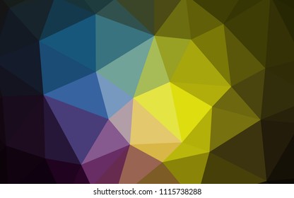 Dark Multicolor vector low poly cover. Glitter abstract illustration with an elegant triangles. Best triangular design for your business.